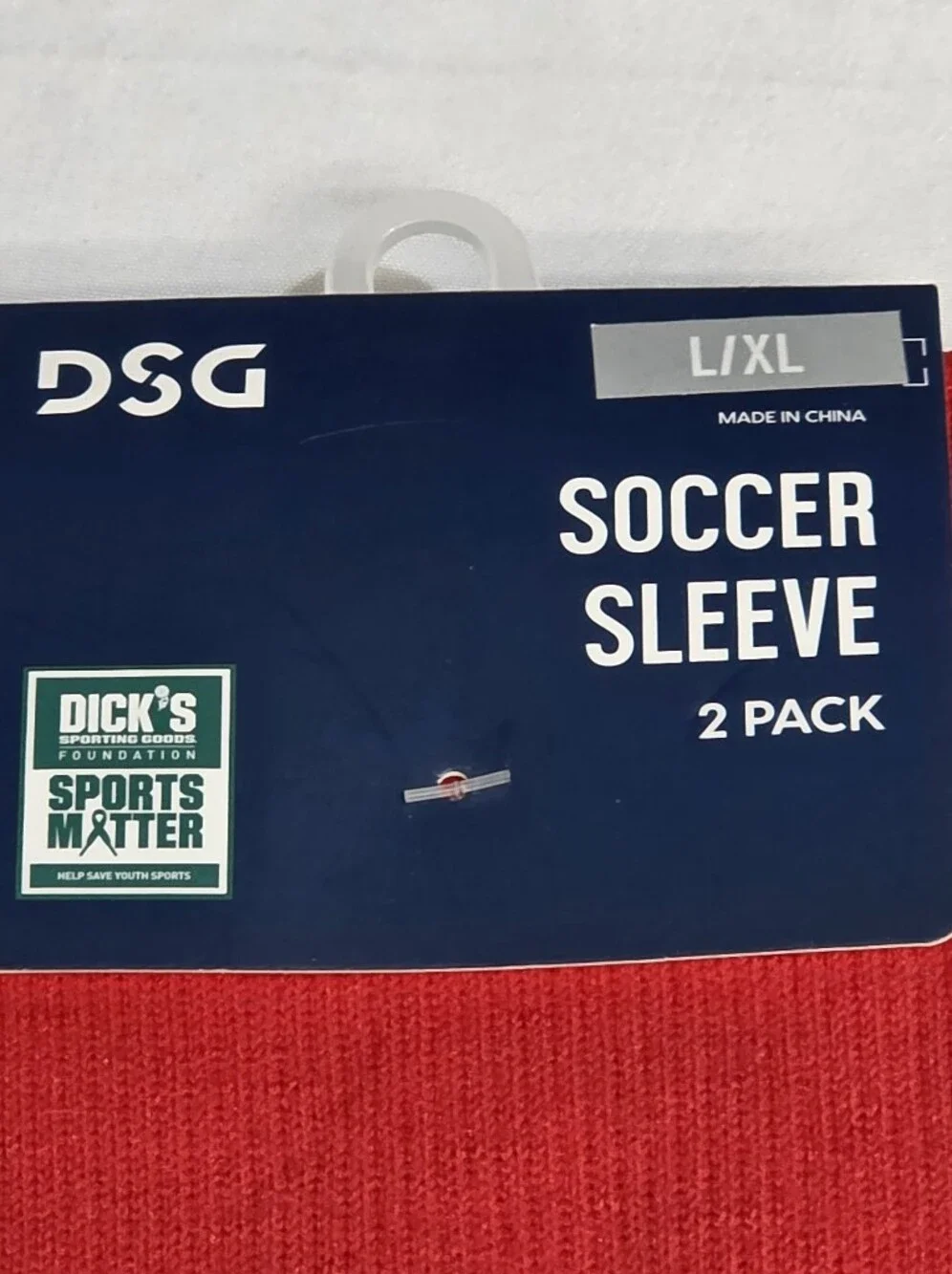 DSG Adult Unisex Red Soccer Leg Sleeve 2-Pack (2 Pair) L/XL
